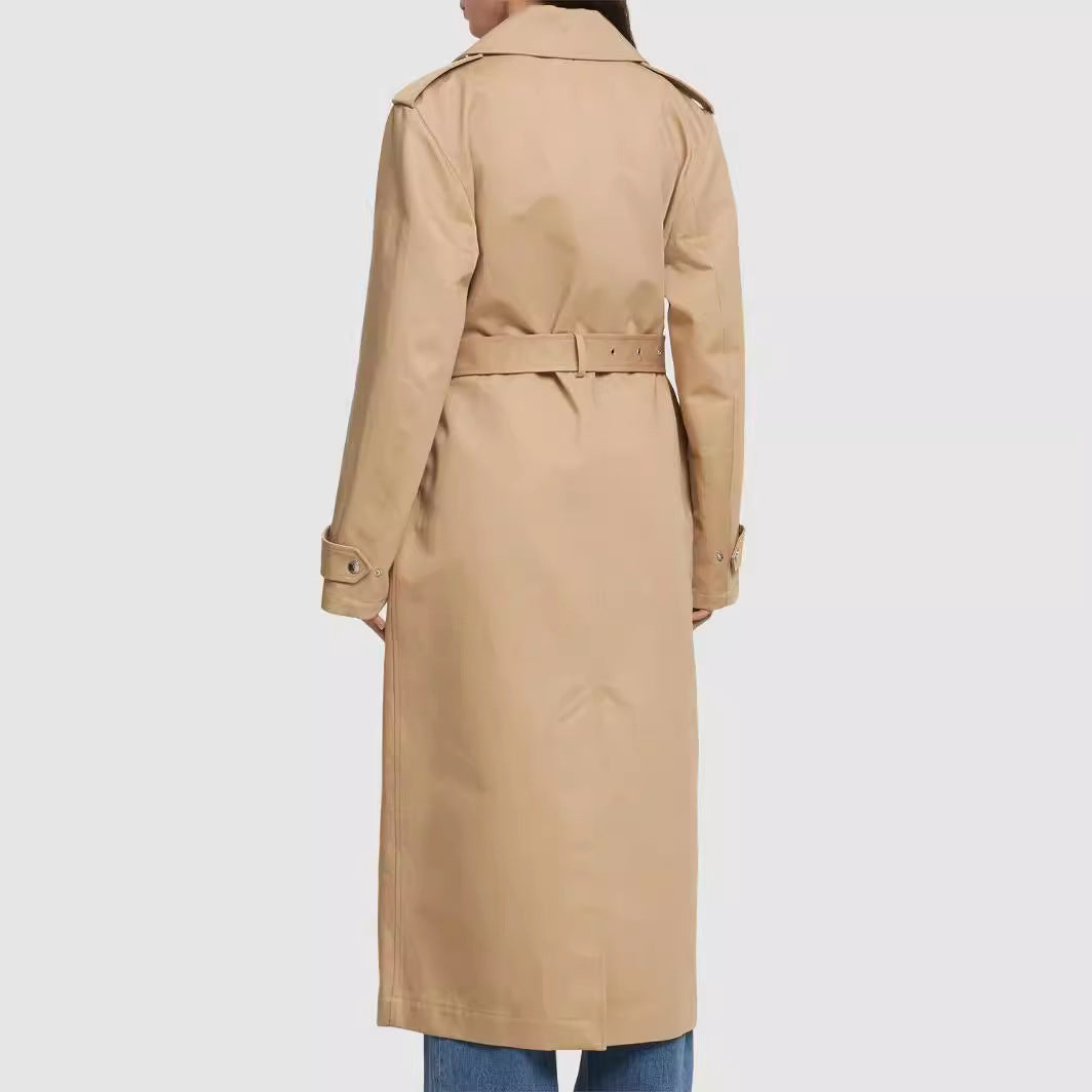Damen bodenlanger Oversize-Trenchcoat mit Reißverschluss und weitem Schalkragen Shop Nory
