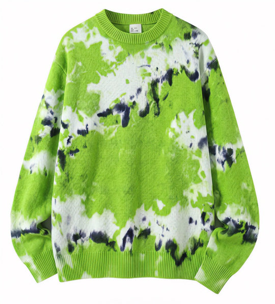 Herren Oversized Batik-Pullover mit Rundhalsausschnitt und Rippbündchen Shop Nory