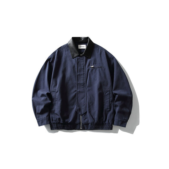 Herren Boxy-Canvas-Blouson mit kontrastierendem Kunstlederkragen und elastischem Saum Shop Nory