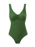 Damen Einteiliger Badeanzug mit raffinierten Rippstrick-Details