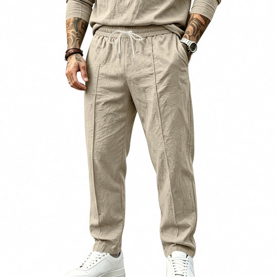 Herren Leichte Tapered-Jogginghose mit Bundfalten, elastischem Tunnelzug und Seitentaschen Shop Nory