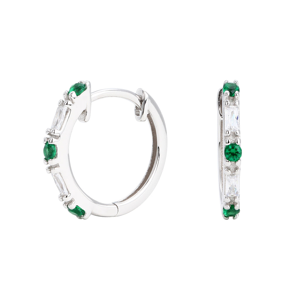 Damen Creolen mit funkelnden Zirkoninsätzen aus 925 Sterling Silber Shop Nory