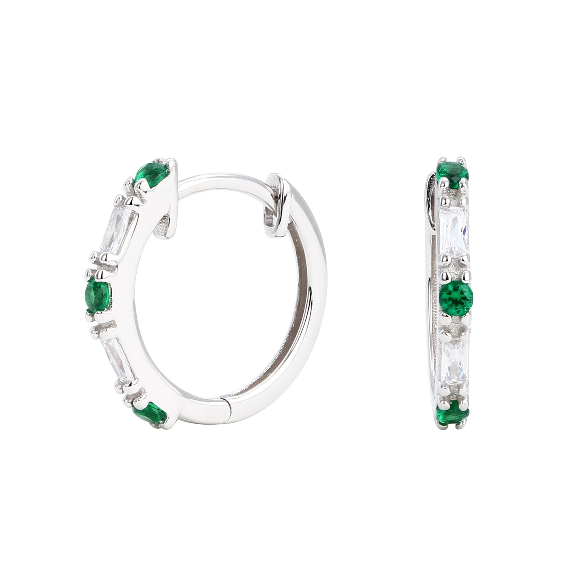 Damen Creolen mit funkelnden Zirkoninsätzen aus 925 Sterling Silber Shop Nory