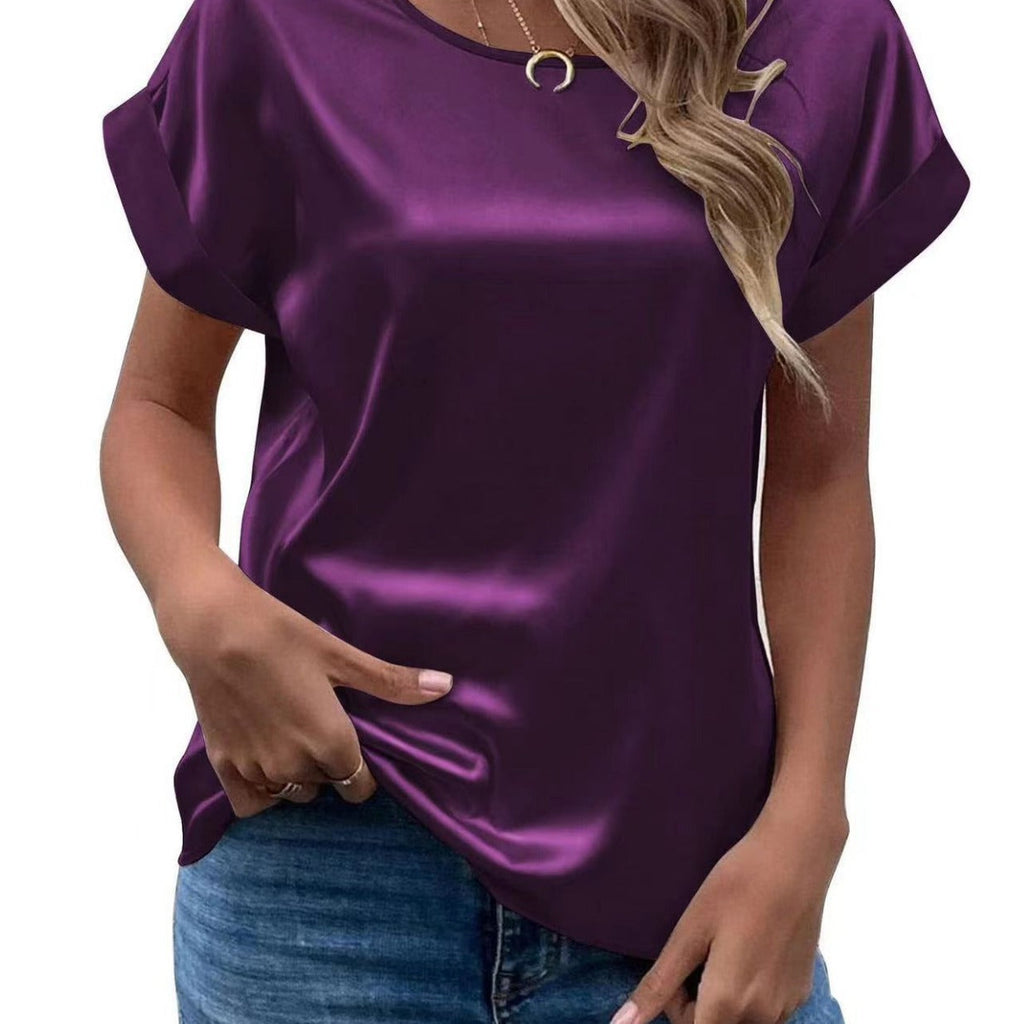 Damen Satin T-Shirt mit elegante Details
