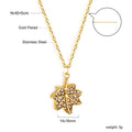 Damen Halskette mit kunstvollem Ahornblatt-Anhänger aus goldplattiertem Edelstahl und brillantem Kristallbesatz Shop Nory