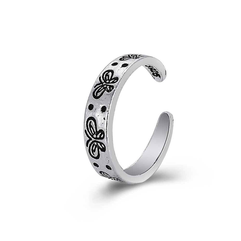 Damenring mit kunstvollem Schmetterlingsdesign und inspirierendem Spruch Shop Nory