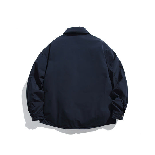 Unisex Boxy wattierte Hemdjacke mit Druckknöpfen, Brusttasche und Thermofutter Shop Nory