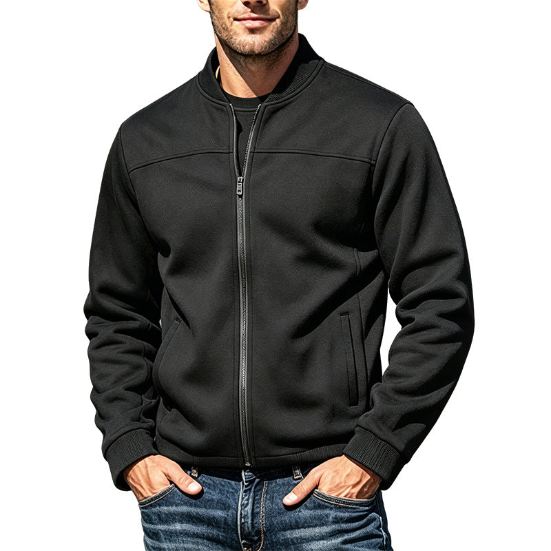 Herren Veloursleder-Optik Bomberjacke mit Reißverschluss und Rippbündchen Shop Nory