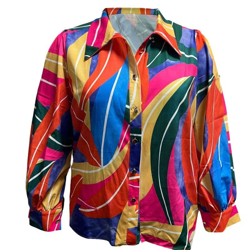 Damen auffällige Bluse mit strukturierten Ärmeln