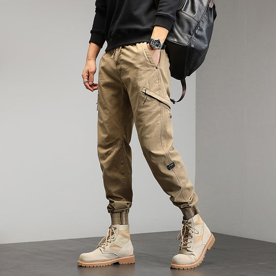 Herren Utility-Cargohose im Joggerstil mit Gummibündchen und Multifunktions‑Taschen Shop Nory