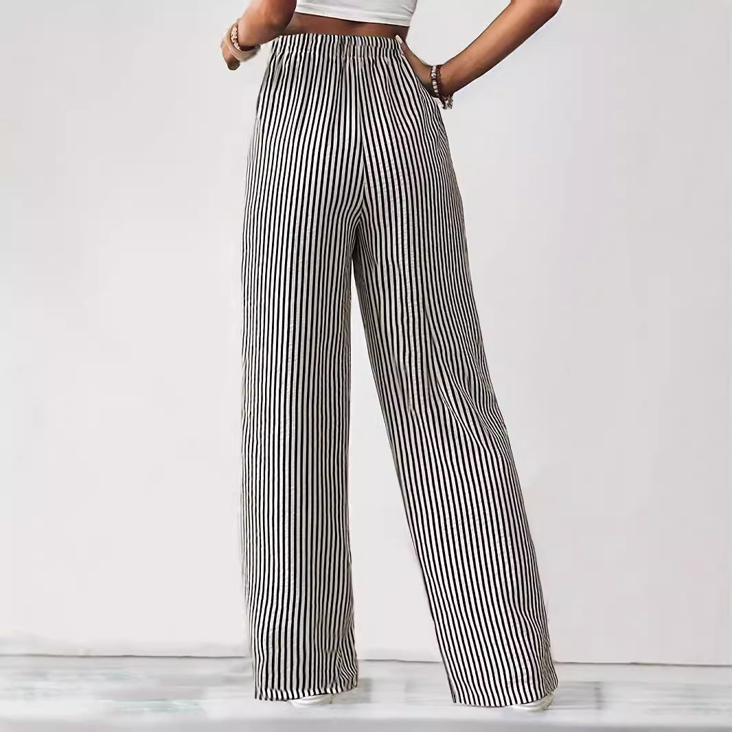 Damen Weite Streifen-Hose