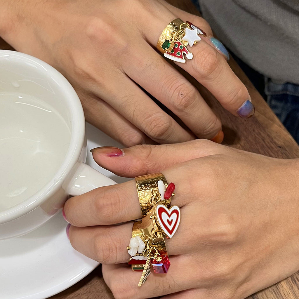Damen Offene Armreif mit festlichem Charms aus hypoallergenem Edelstahl Shop Nory