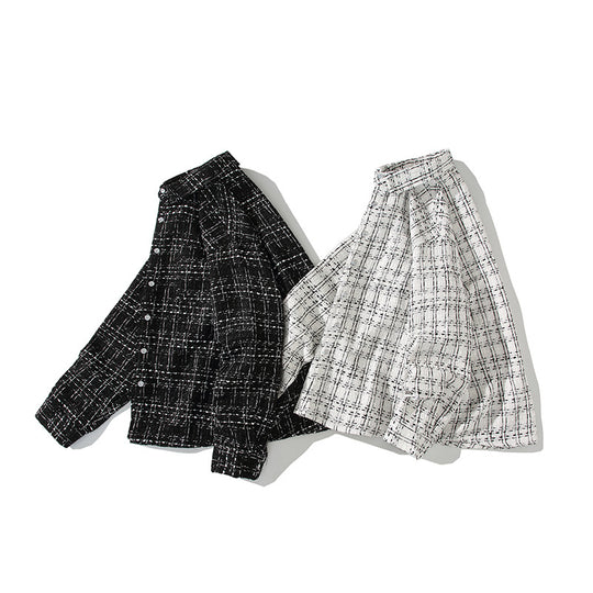 Herren Strukturierte Bouclé-Hemdjacke mit Karo-Jacquard und legerer Passform Shop Nory