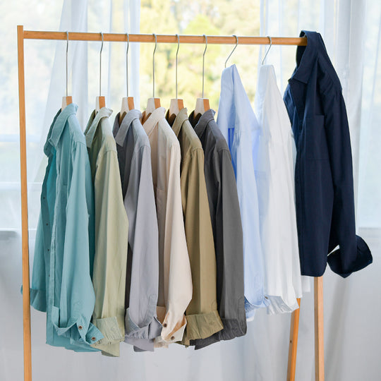 Herren Leichtes Baumwoll-Layering-Overshirt mit Kentkragen, Holzknöpfen und aufgesetzter Brusttasche Shop Nory
