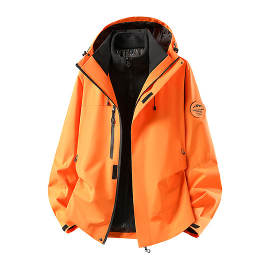 Herren zweilagige Softshell-Outdoorjacke mit herausnehmbarem Fleecefutter und verstellbarer Kapuze Shop Nory