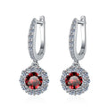 Damen Ohrhänger mit glitzernden Kristallen und rotem Design Shop Nory