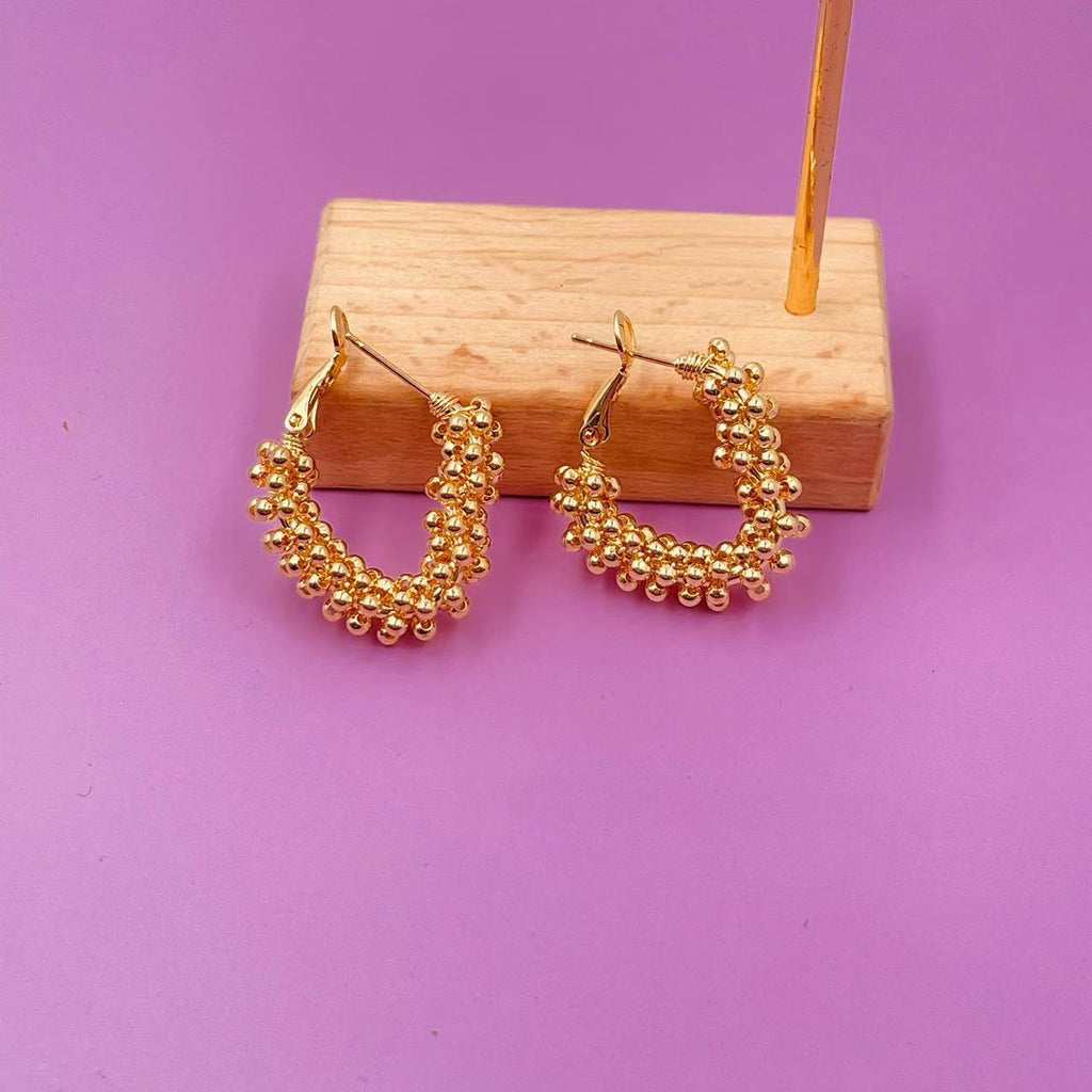 Damen Ohrhänger mit strukturiertem Kugeldesign Shop Nory