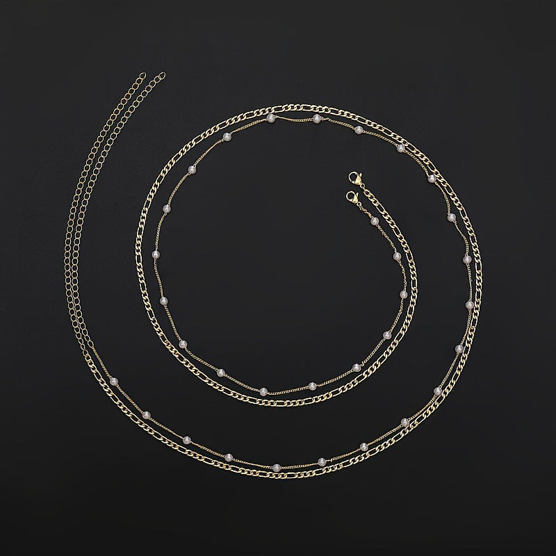 Damen automatische Gliederkette mit funkelnden Perlen und edlem Design Shop Nory