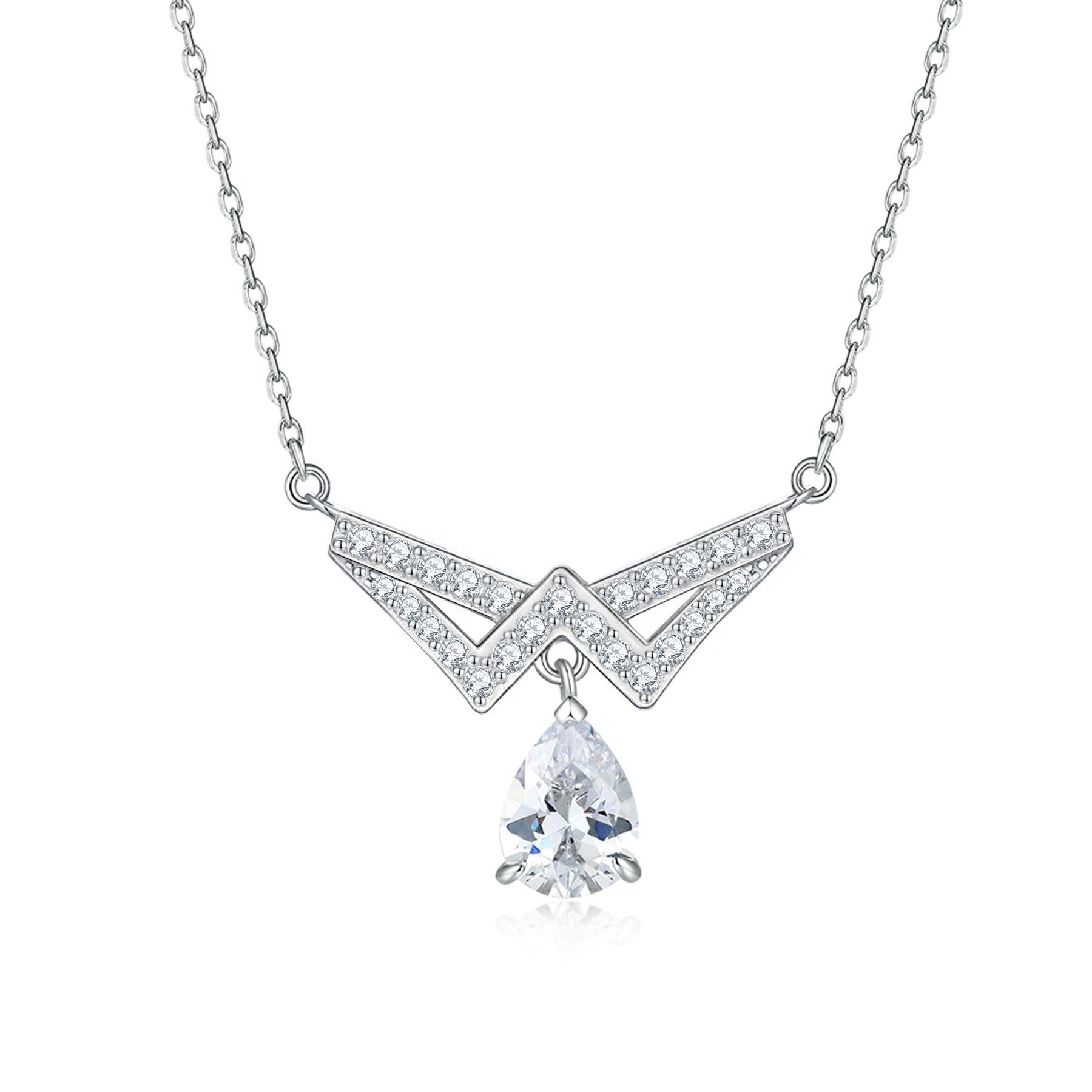 Damen Halskette mit funkelnden Zirkonia-Details Shop Nory
