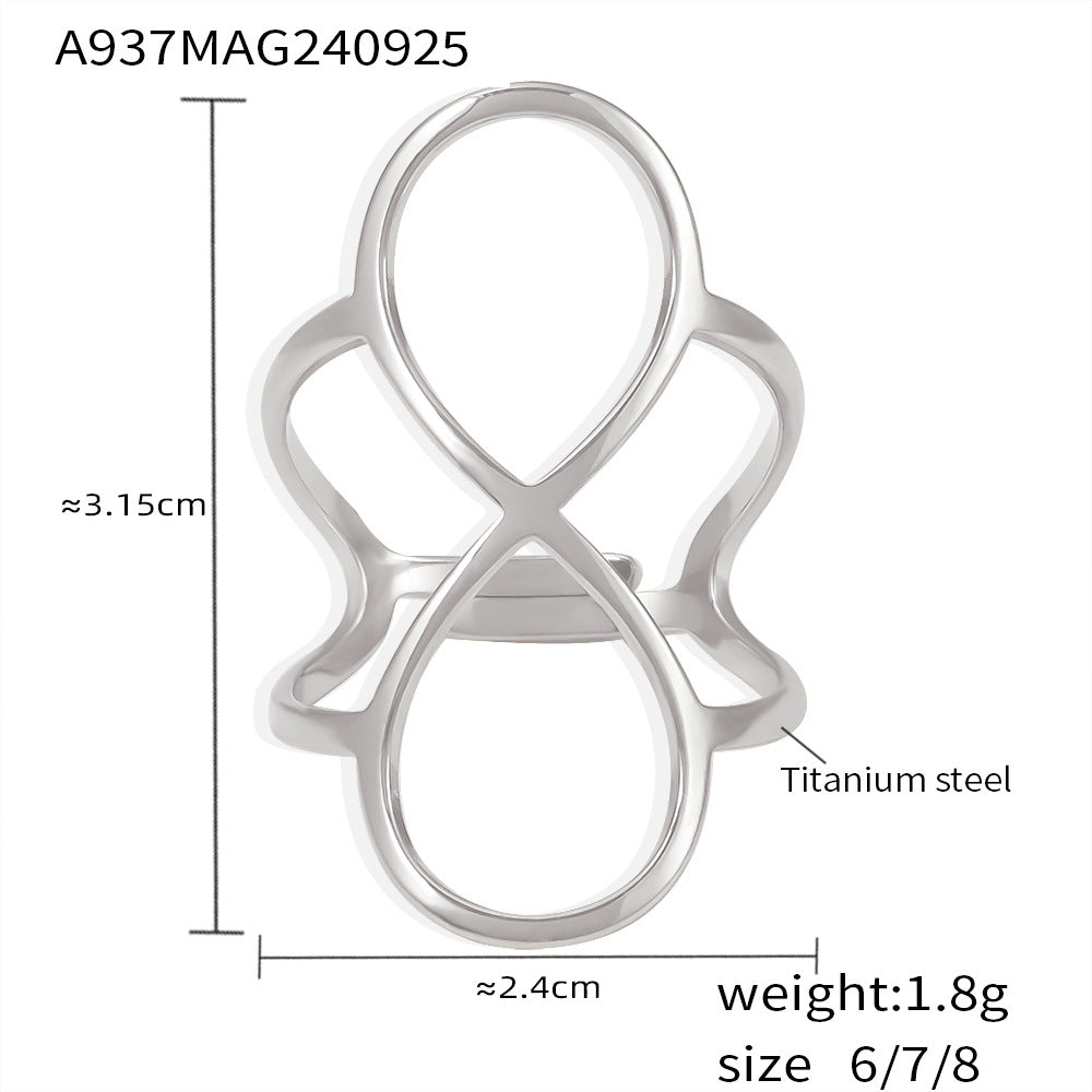 Damen goldfarbener Edelstahl Ring mit filigranem Design Shop Nory
