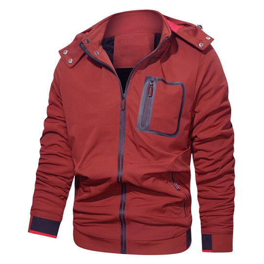 Herren Softshell-Hoodiejacke mit wasserdichten Reißverschlusstaschen und fleecegefüttertem Kragen Shop Nory