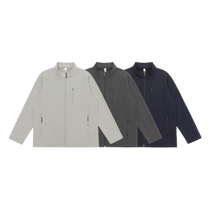 Unisex Leichte Tech-Fleece-Zipjacke mit Stehkragen, drei Reißverschlusstaschen und geradem Schnitt Shop Nory