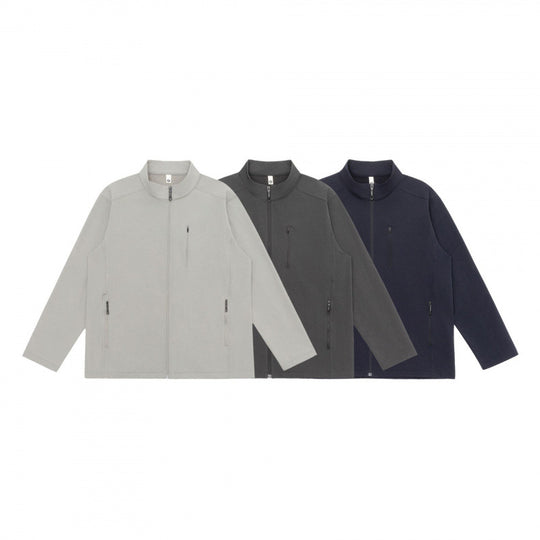 Unisex Leichte Tech-Fleece-Zipjacke mit Stehkragen, drei Reißverschlusstaschen und geradem Schnitt Shop Nory