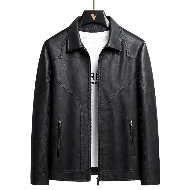 Herren Elegante Kunstlederjacke Shop Nory