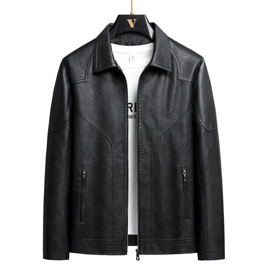 Herren Elegante Kunstlederjacke Shop Nory