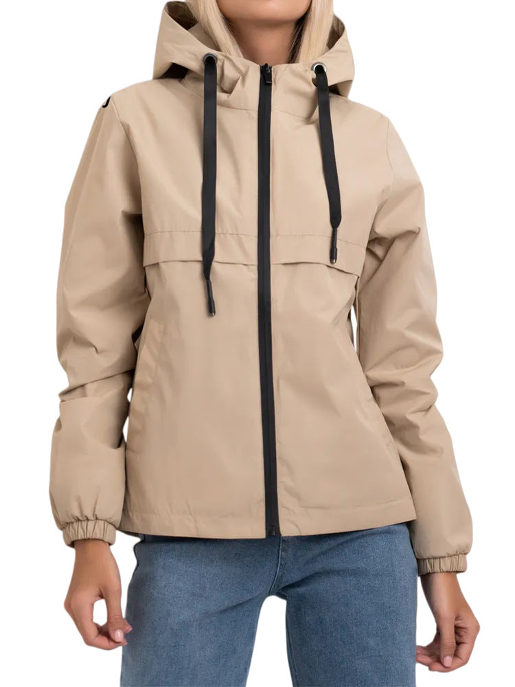 Damen Modische Übergangsjacke mit kapuze
