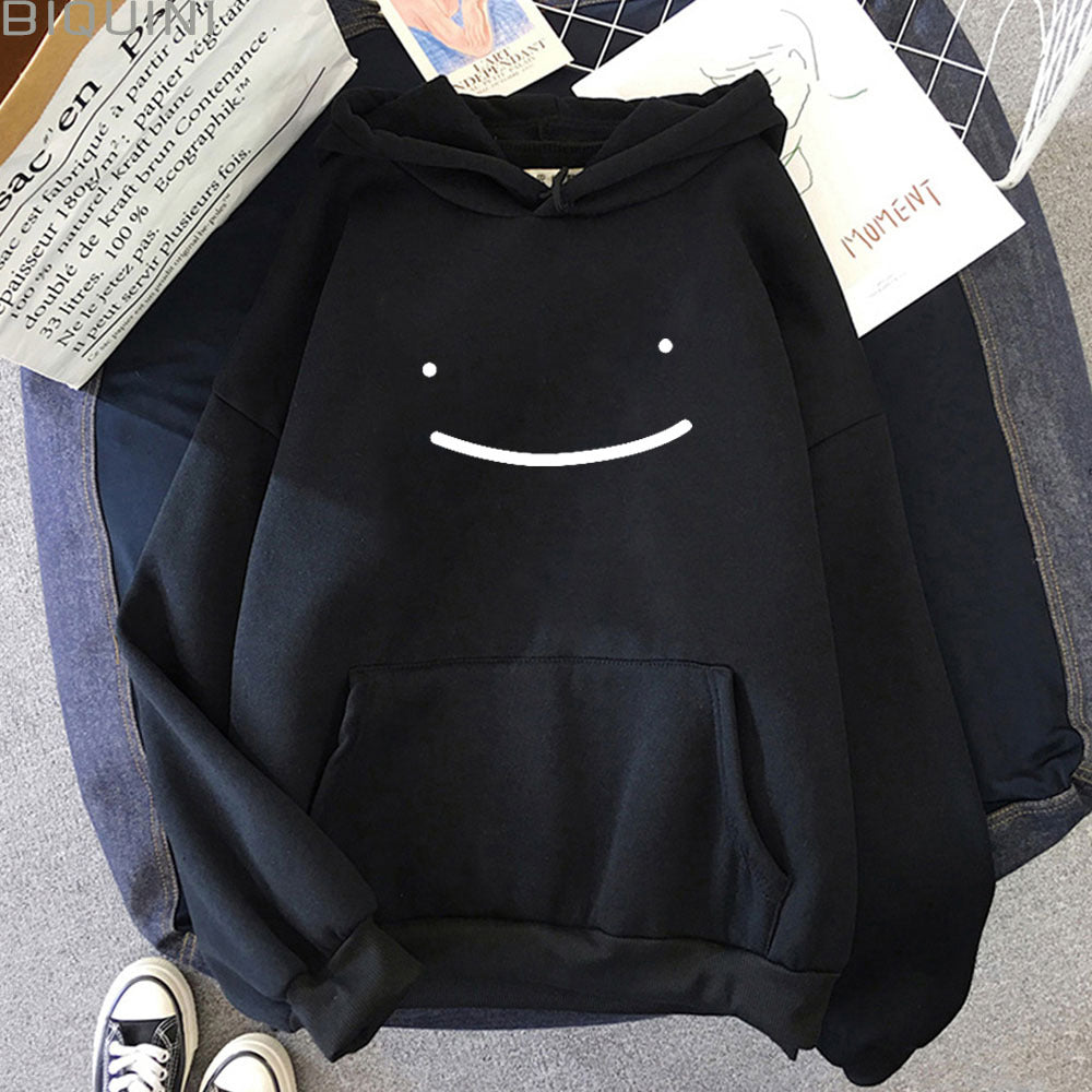 Unisex nan oversized Kapuzenpullover mit minimalistischem Frontprint und Kängurutasche Shop Nory