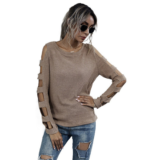 Damen Bequemer Pullover mit Cut-Out-Details Shop Nory