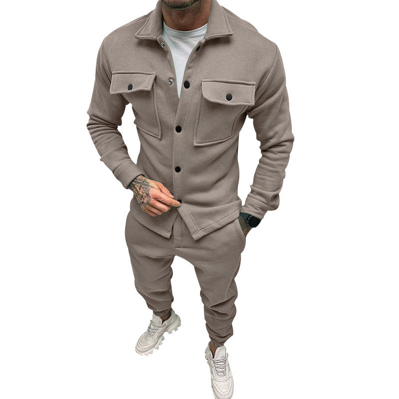 Herren nan Utility-Loungeset mit Hemdjacke, aufgesetzten Klappentaschen und schmal zulaufender Jogginghose Shop Nory