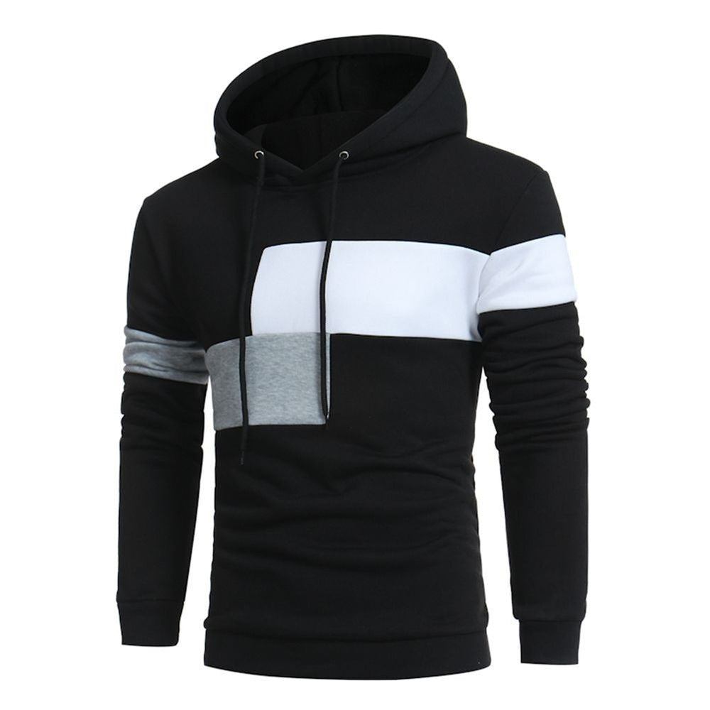 Herren sportlicher Kapuzenpullover mit Farbblockdesign