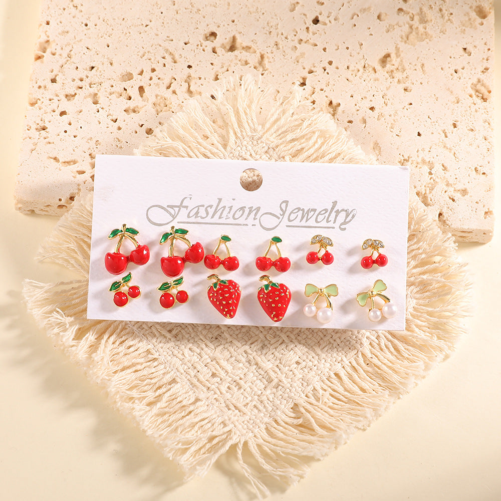 Damen Ohrstecker Set mit fruchtigem Design Shop Nory