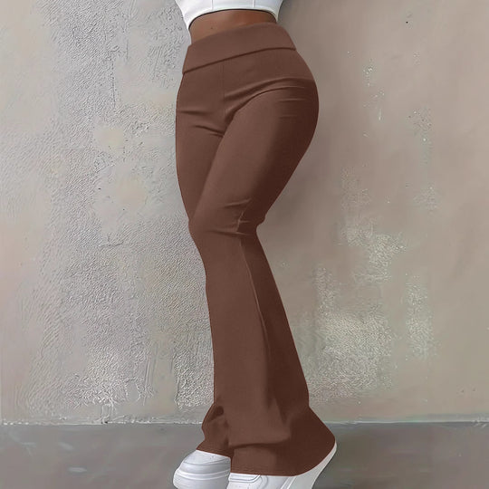 Hochtaillierte Damenflared-Hosenträger mit umgeschlagenem Bund und figurformender Stretchqualität Shop Nory