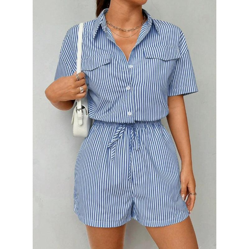 Damen Kurzoverall mit taillierter Passform und praktischen Taschen