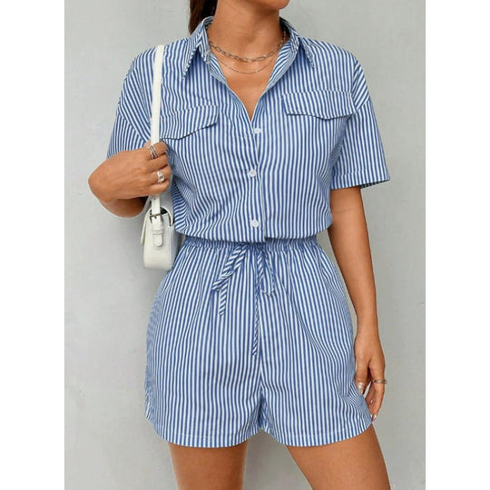 Damen Kurzoverall mit taillierter Passform und praktischen Taschen