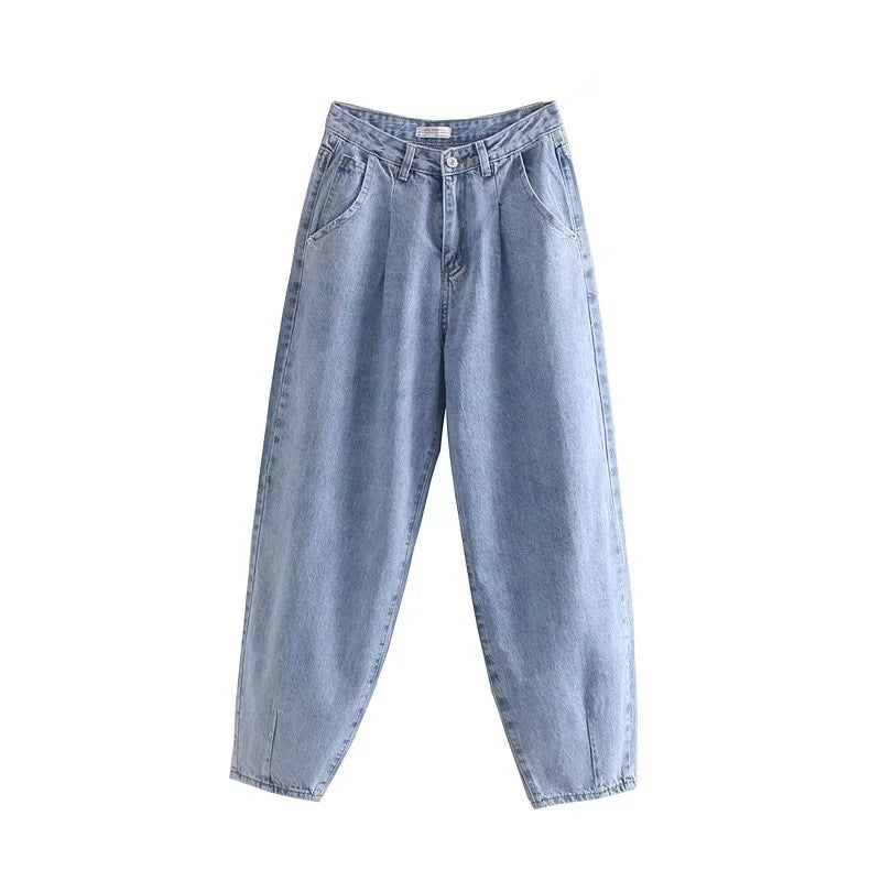 Damen Hochtaillierte Tapered‑Hose mit vorn gelegten Bundfalten und legerer Passform Shop Nory