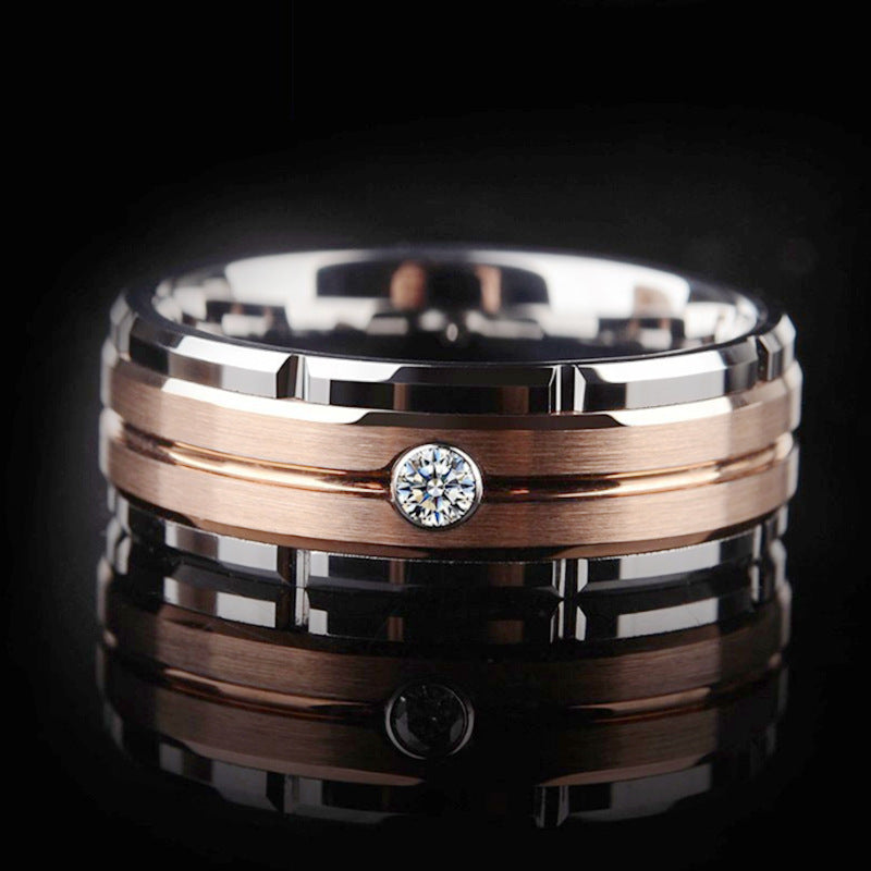 Herren Ring mit raffinierter, klarer Oberflächenstruktur und funkelndem Zirkonia Shop Nory