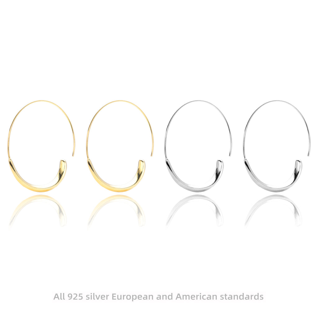 Damen Ohrhänger mit modernem, geschwungenem Design aus hochwertigem 925 Sterling Silber Shop Nory