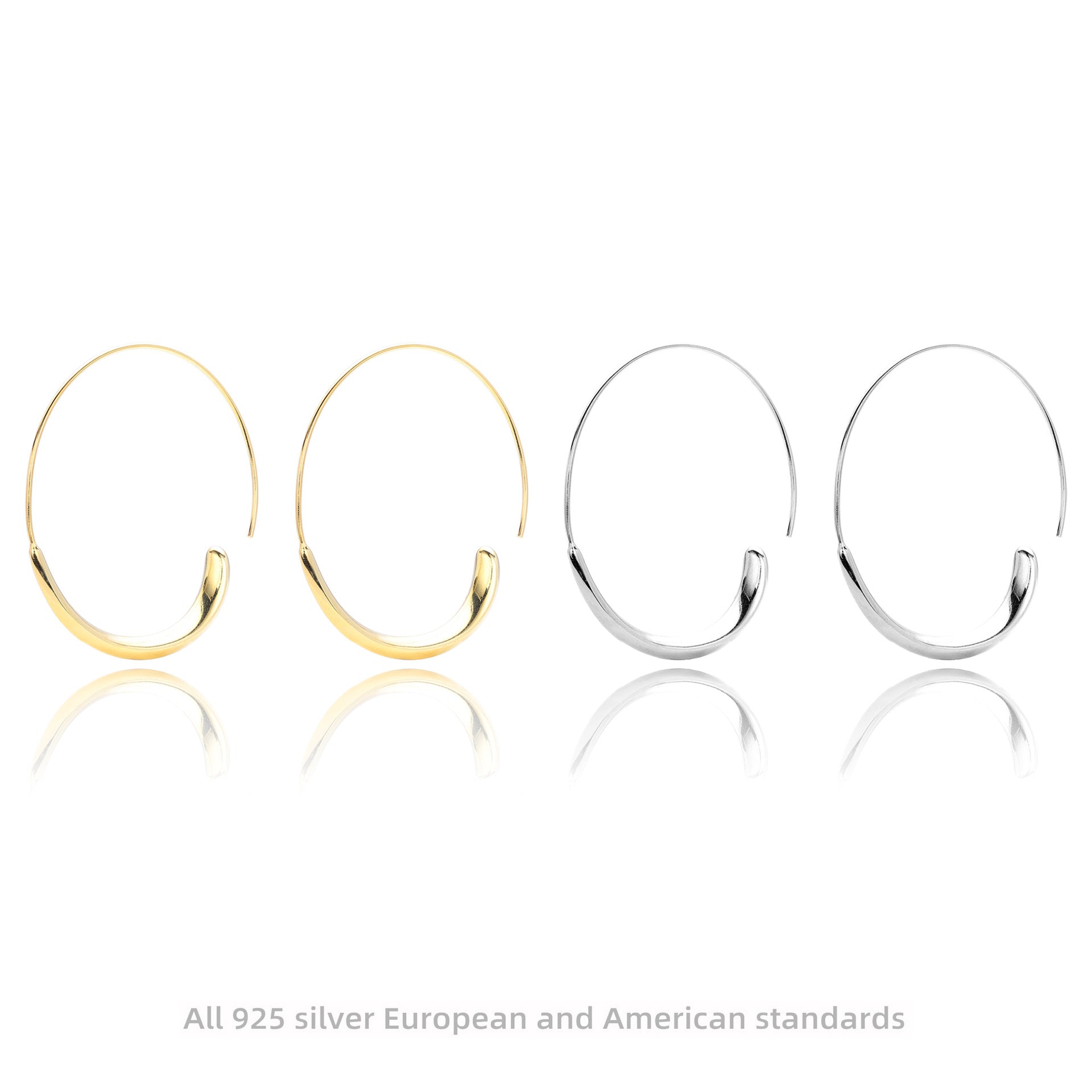 Damen Ohrhänger mit modernem, geschwungenem Design aus hochwertigem 925 Sterling Silber Shop Nory