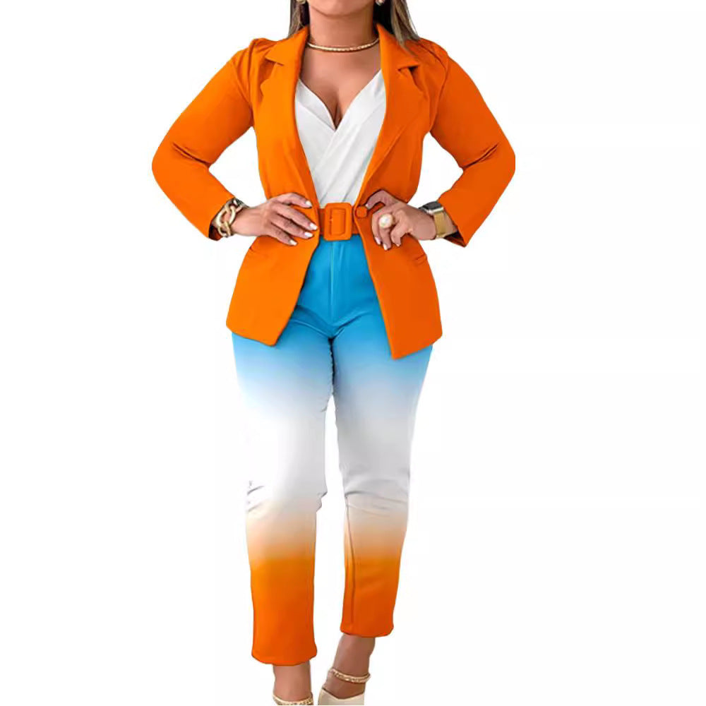 Damen Blazer-Set mit figurbetontem Schnitt und modischem Leopardenmuster Shopnory