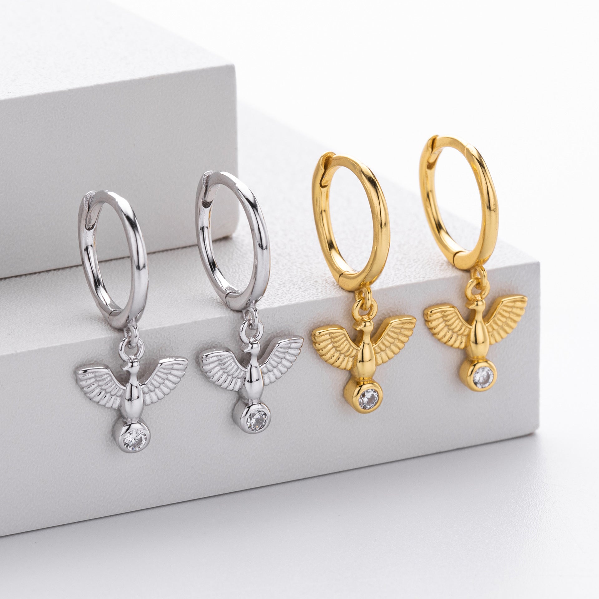Damen Ohrhänger im engelsgleichen Design aus hochwertigem 925 Sterling Silber Shop Nory