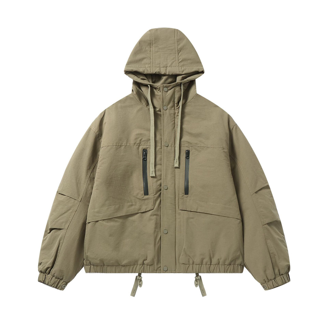 Herren Technischer Kapuzenparka mit wasserabweisenden Reißverschlüssen, Kängurutaschen und Tunnelzug Shop Nory