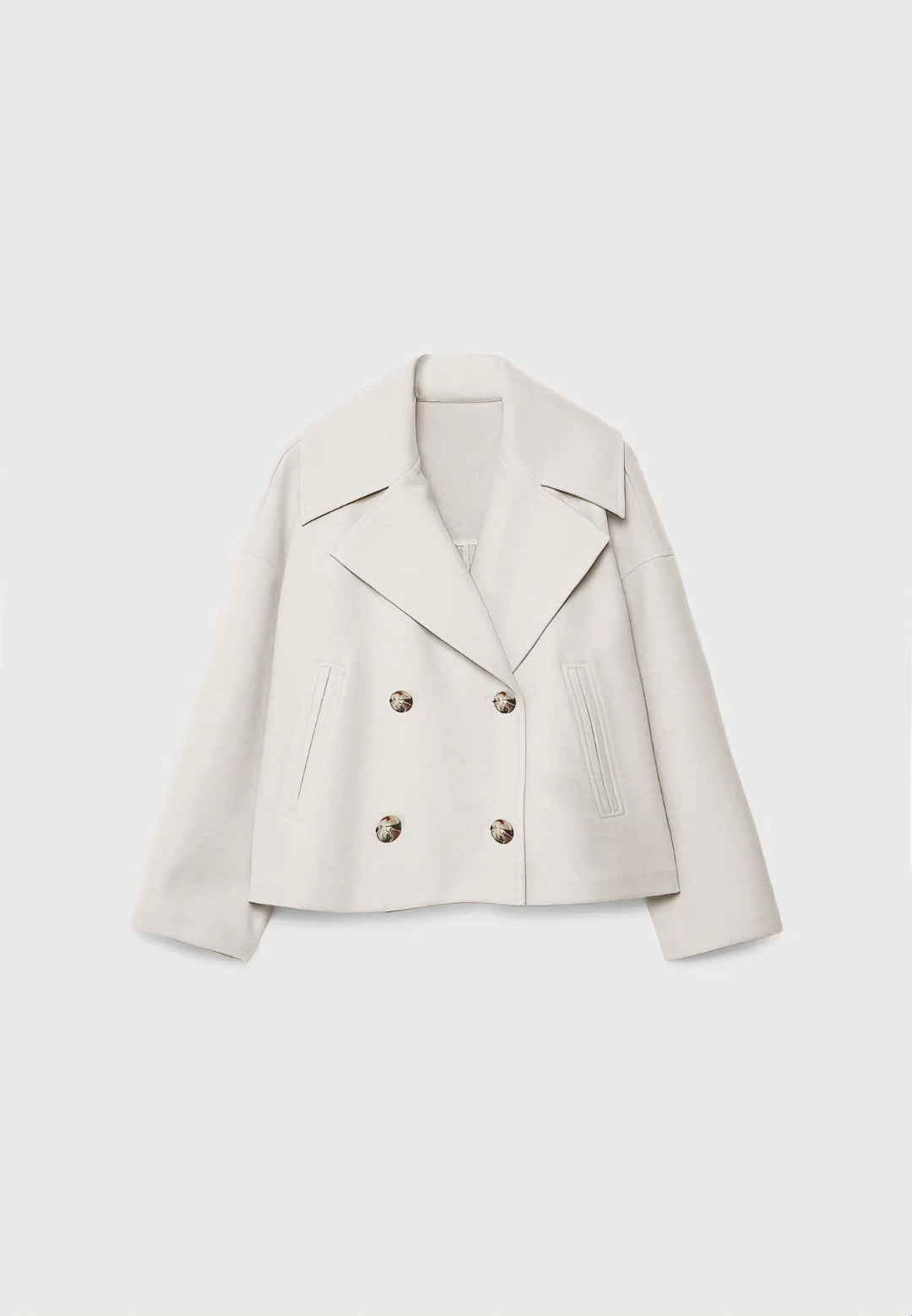 Damen Modische Kurzjacke mit doppelter Knopfleiste