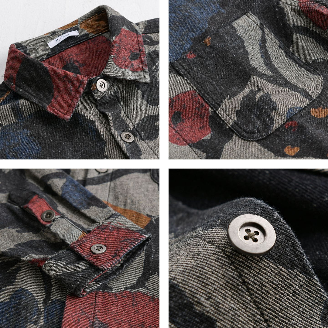 Herren Overshirt aus Flanell mit großfloraler Jacquard-Struktur Shop Nory