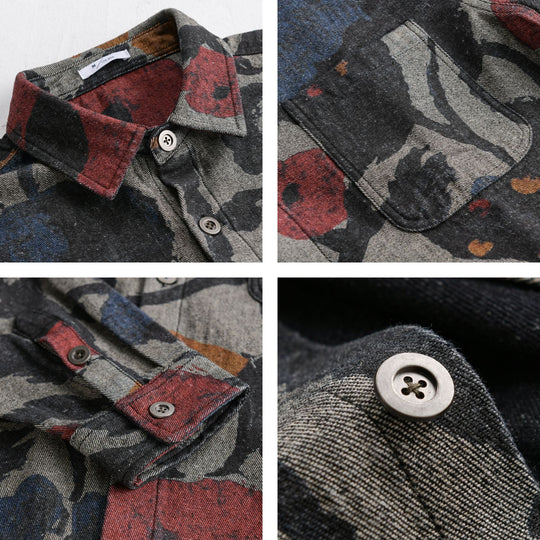Herren Overshirt aus Flanell mit großfloraler Jacquard-Struktur Shop Nory
