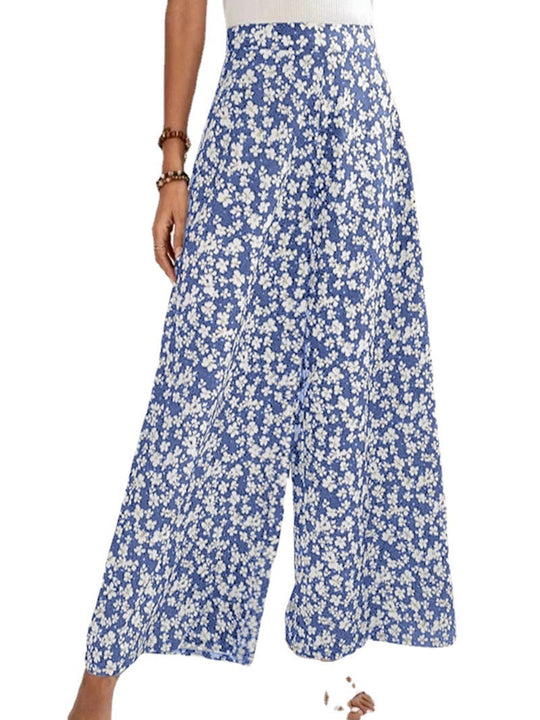 Damen Blumenmuster Palazzohose Shopnory