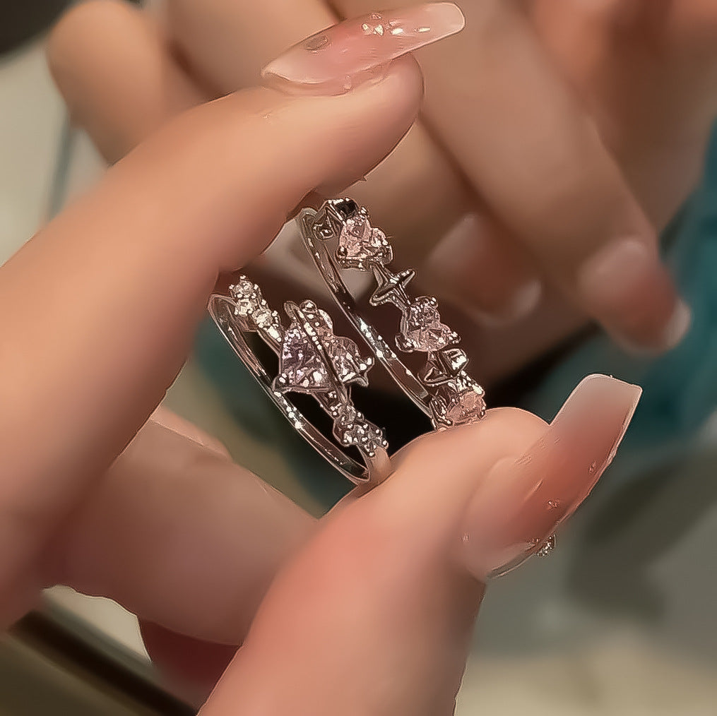 Damen Ring-Set mit funkelnden Zirkonia und filigranem Design Shop Nory